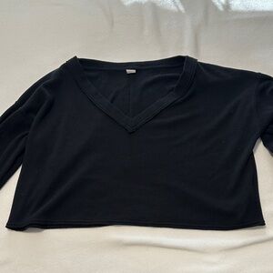 Gilly Hicks Black V-Neck Crop Top